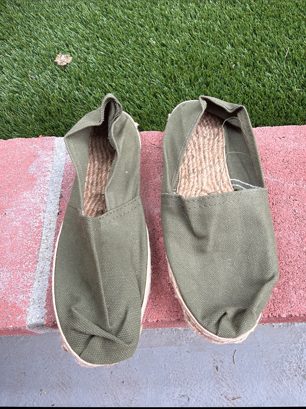 Olive Green Canvas Espadrille Slip-Ons new